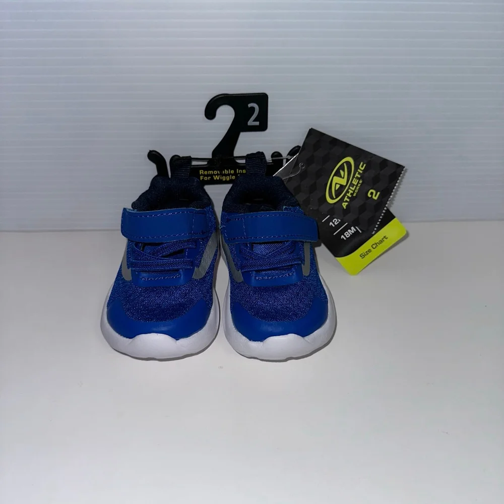 Baby Boys Athletic Works Blue White Sneakers Size 2 Months NEW NWT 3 Months
